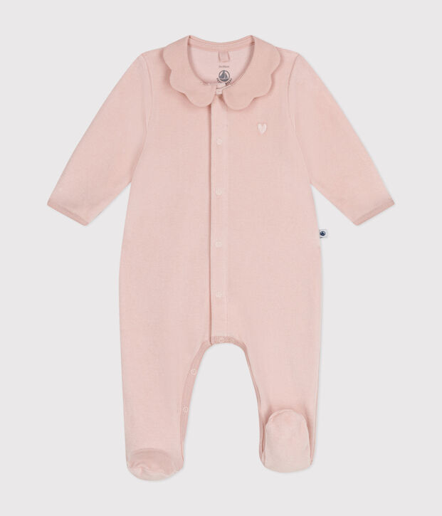 Pijama de terciopelo para beb&eacute; rosa