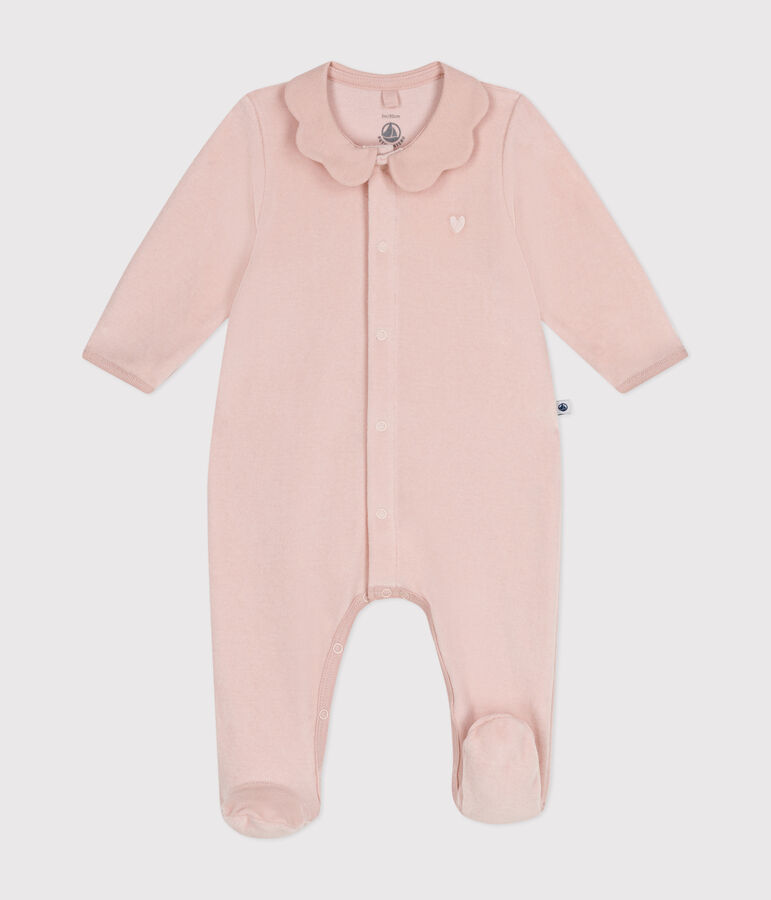 Pijama de terciopelo para beb&eacute; rosa SALINE