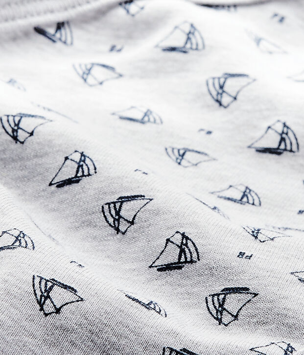 Body de nacimiento de manga corta estampado para beb&eacute; ni&ntilde;o gris/azul