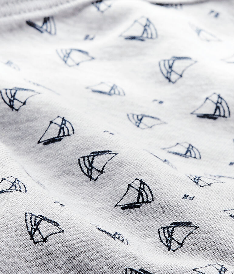 Body de nacimiento de manga corta estampado para beb&eacute; ni&ntilde;o gris POUSSIERE/azul MEDIEVAL