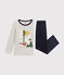 Pijama infantil de terciopelo liso azul SMOKING/blanco MULTICO