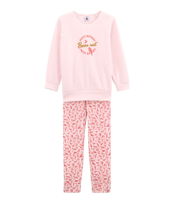 Pijama para niña rosa VIENNE/blanco MULTICO