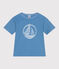 Camiseta infantil de manga corta de algodón con estampado azul ALASKA