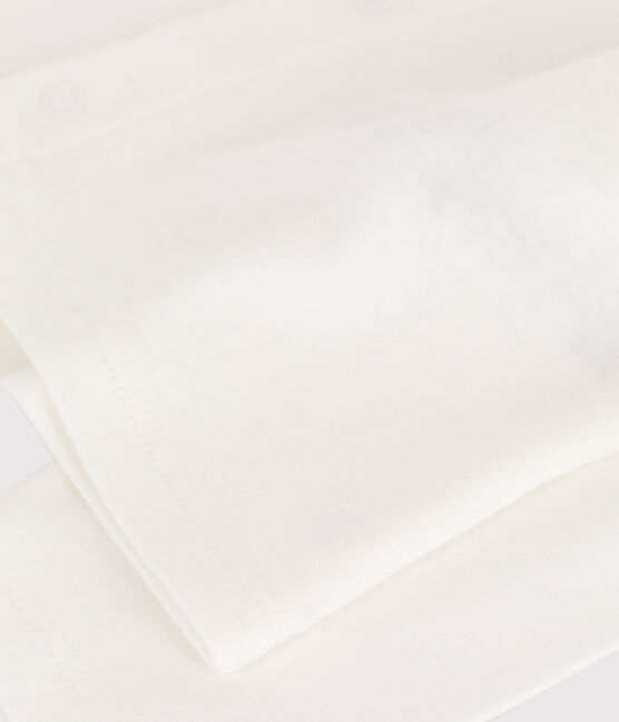Cárdigan de algodón liso para bebé blanco MARSHMALLOW