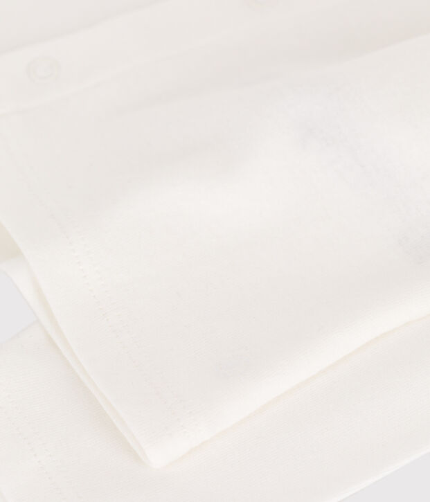 C&aacute;rdigan de algod&oacute;n liso para beb&eacute; blanco