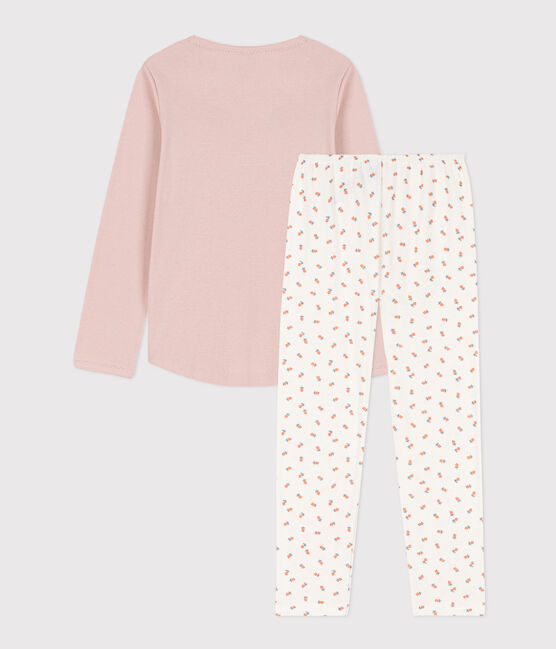 Pijama de algodón para niña rosa SALINE/blanco MULTICO