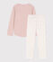Pijama de algodón para niña rosa SALINE/blanco MULTICO