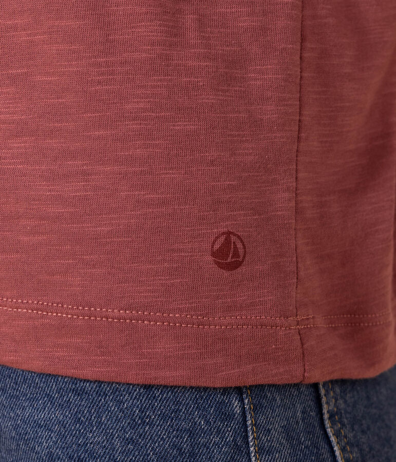 Camiseta LA RECTA de algod&oacute;n con cuello vuelto para mujer marron