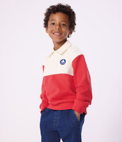 Sudadera infantil tipo polo de algod&oacute;n