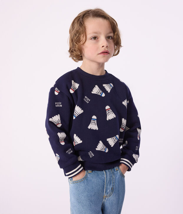 Sudadera infantil de algod&oacute;n con estampado azul/multicolor
