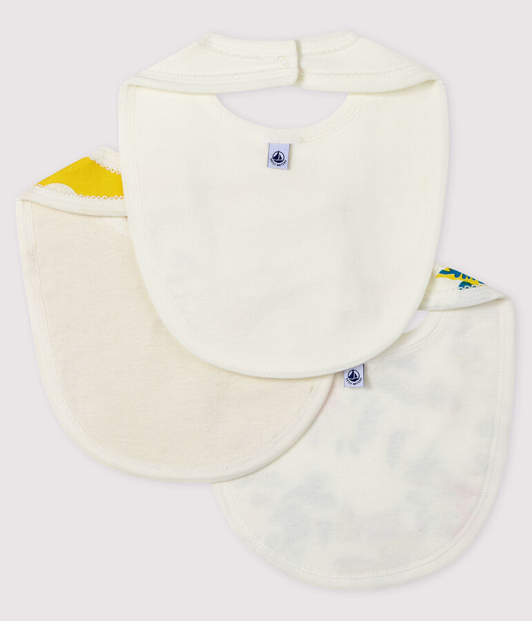 Juego de 3 baberos de punto acanalado para beb&eacute; ni&ntilde;a variante 1