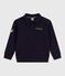 Sudadera infantil lisa tipo polo de algodón azul SMOKING