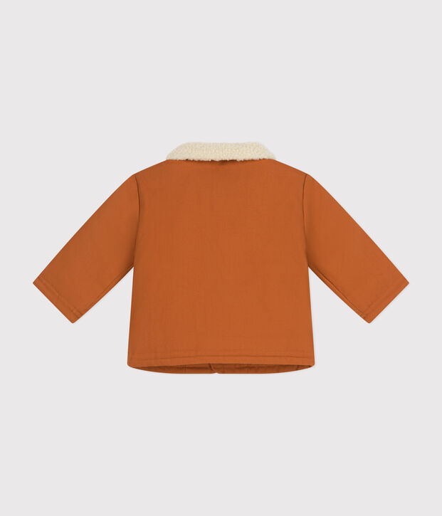 Chaqueta corta con forro de sherpa de beb&eacute; marron