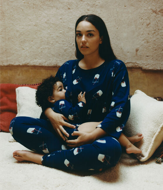Pijama de lactancia Tajinebanane x Petit Bateau azul MEDIEVAL/blanco MULTICO