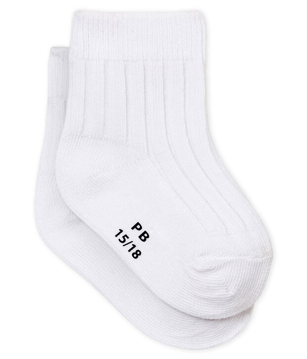 Calcetines de punto para beb&eacute; unisex blanco