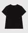 Camiseta Recta de algodón liso para mujer negro BLACK