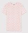 Camiseta L'ICONIQUE con cuello redondo de algodón orgánico de mujer blanco MARSHMALLOW/rojo TERKUIT