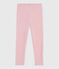 Leggings infantiles lisos de lana y algodón rosa JOLI