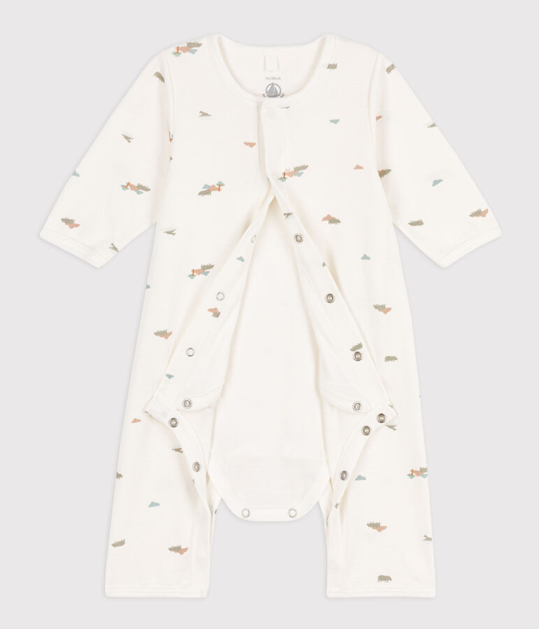 Bodyjama de algod&oacute;n estampado blanco/multicolor