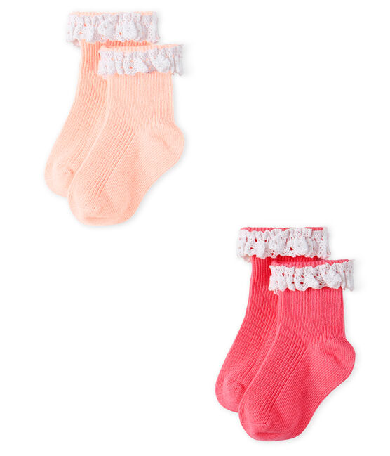 Lote de 2 pares de calcetines de encaje para bebé niña variante 3