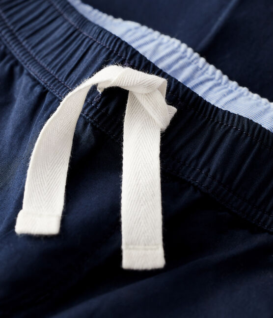 Pantalón de corte normal de sarga de algodón de niño azul SMOKING