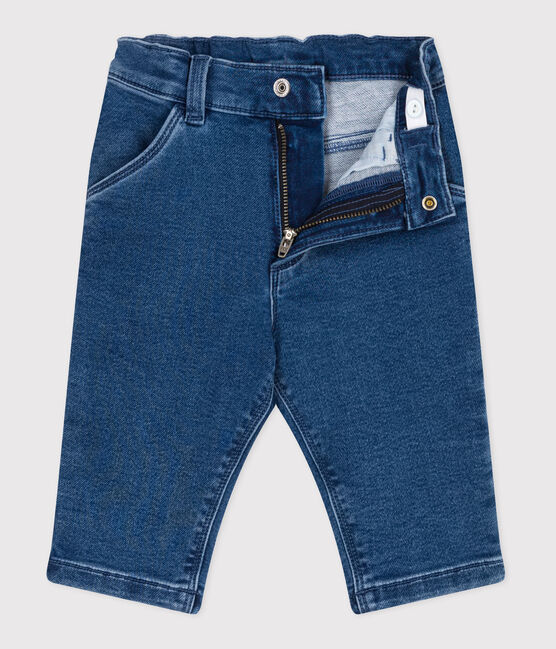 Pantalón de tejido vaquero con elastano para bebé azul BLEU DELAVE