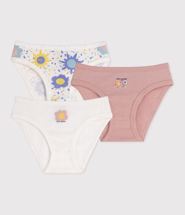 Juego de 3 braguitas infantiles de algod&oacute;n estampado multicolor
