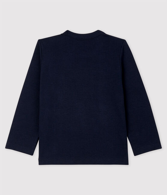 Camiseta de manga larga de algodón de bebé niño azul SMOKING