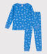 Pijama infantil de manga larga de algodón con estampado de furgonetas