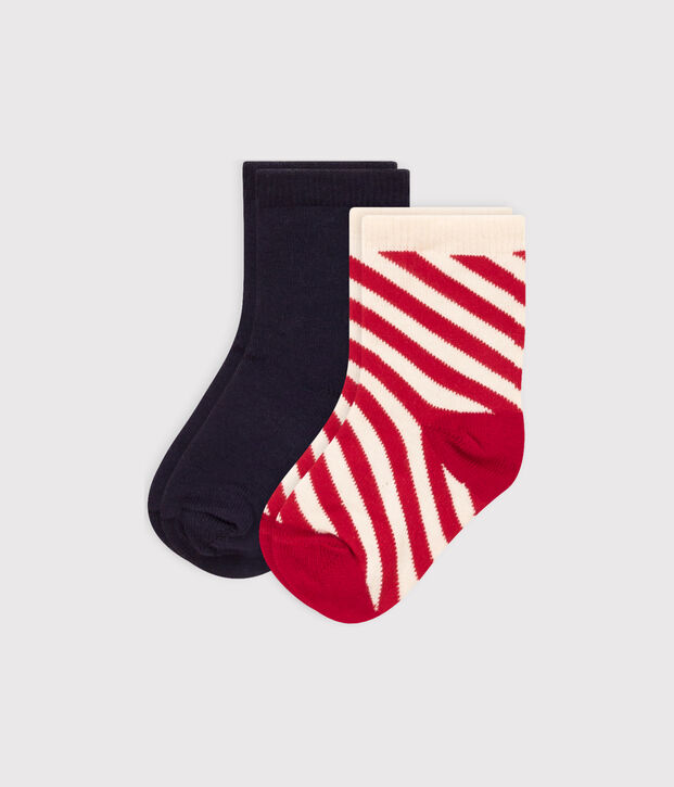 Juego de 2 pares de calcetines para beb&eacute; multicolor