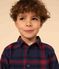 Camisa a cuadros de franela de algodón para niño azul SMOKING/blanco MULTICO