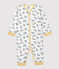 Pelele sin pies de bebé con estampado de panteras de algodón blanco MARSHMALLOW/blanco MULTICO