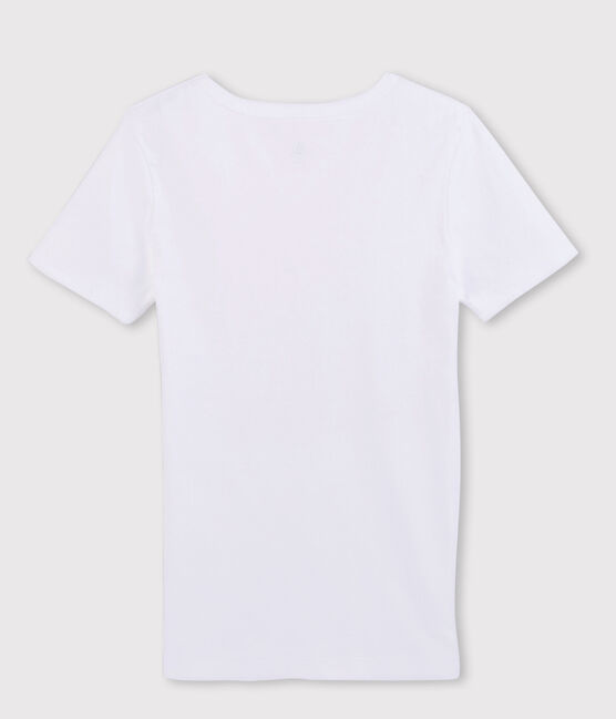 Camiseta de manga corta con cuello de pico para hombre blanco ECUME