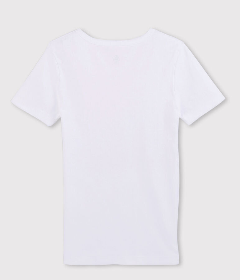 Camiseta de manga corta con cuello de pico para hombre blanco ECUME