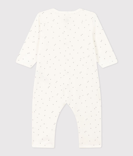 Pijama sin pies de algodón con estrellas para bebé blanco MARSHMALLOW/blanco MISTIGRI