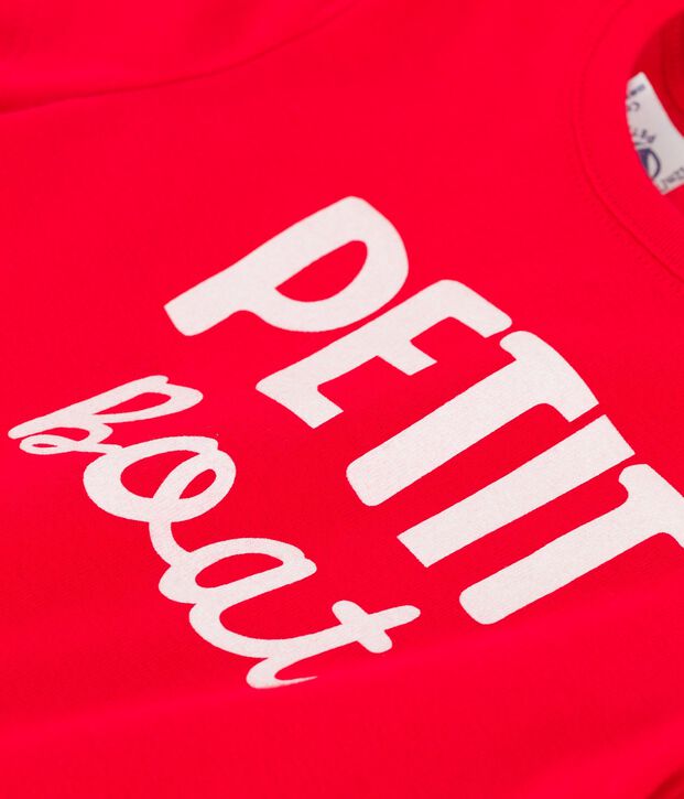 Camiseta de manga corta con motivo de algod&oacute;n de beb&eacute; rojo