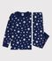 Pijama con estrellas de algodón orgánico infantil unisex azul MEDIEVAL/blanco MARSHMALLOW