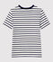 Camiseta LA ICONICA de algodón con cuello redondo para mujer blanco MARSHMALLOW/azul SMOKING