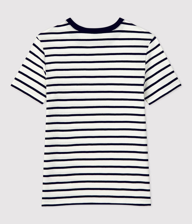 Camiseta LA ICONICA de algod&oacute;n con cuello redondo para mujer blanco/azul