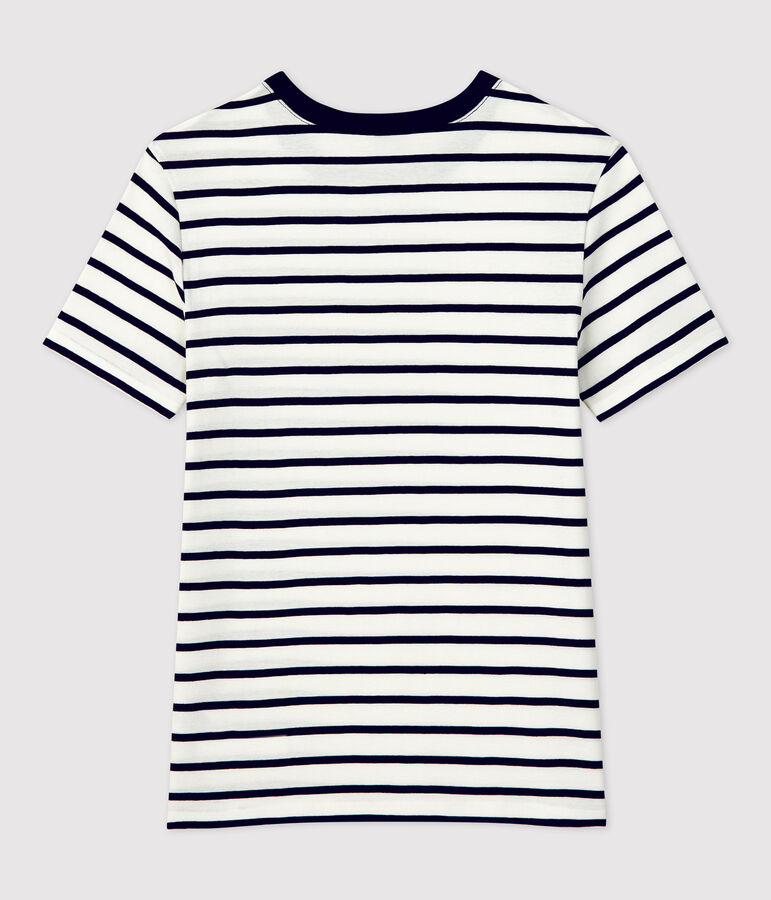 Camiseta LA ICONICA de algod&oacute;n con cuello redondo para mujer blanco/azul