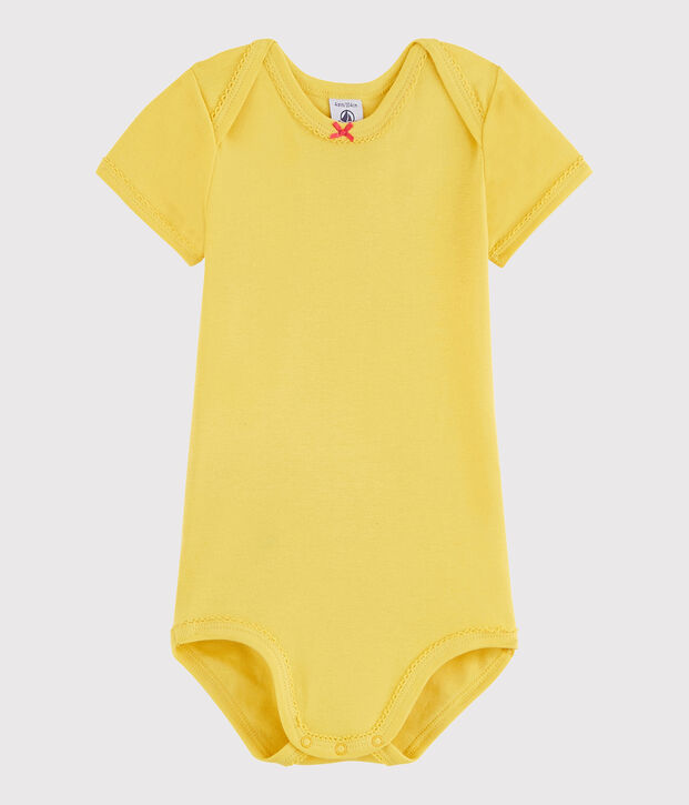 Bodi de manga corta de beb&eacute; ni&ntilde;a amarillo