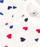 Pijama sin pies de algodón con estampado de corazones para bebé blanco MARSHMALLOW/blanco MULTICO