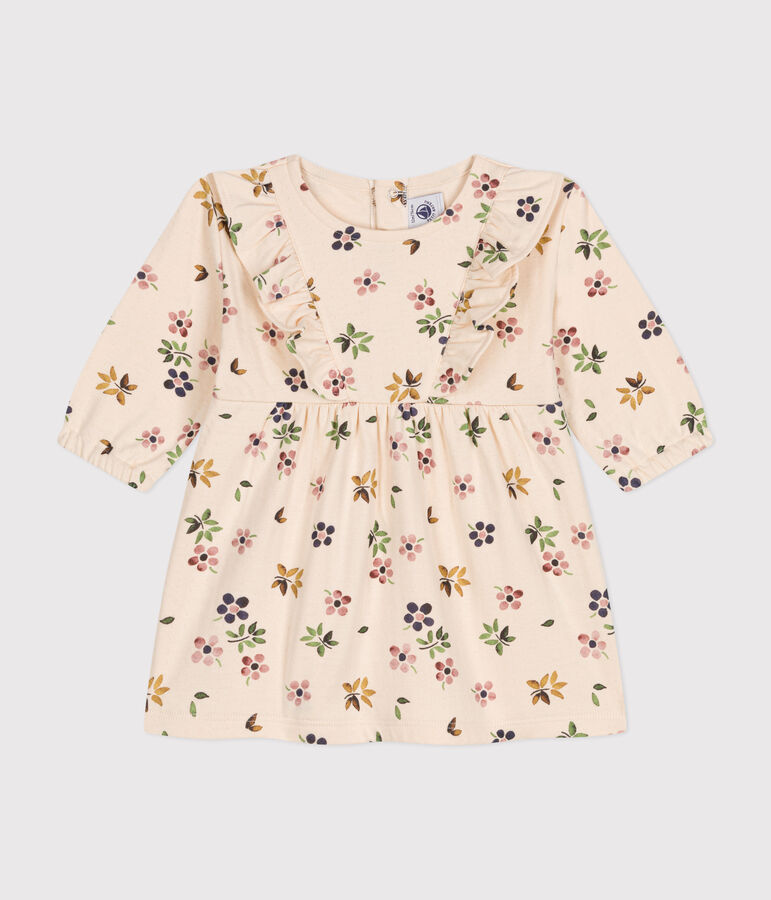 Vestido de manga larga de t&uacute;bico para beb&eacute; crudo/multicolor