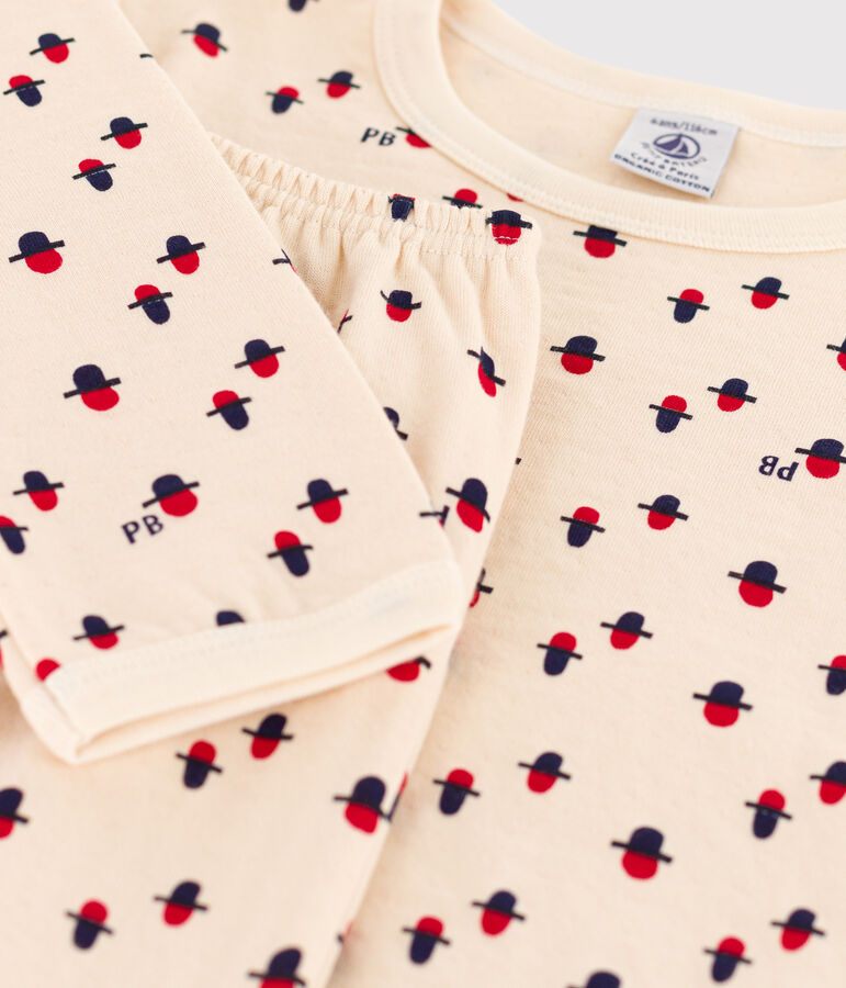 Pijama de t&uacute;bico para ni&ntilde;o/ni&ntilde;a crudo/rojo/multicolor