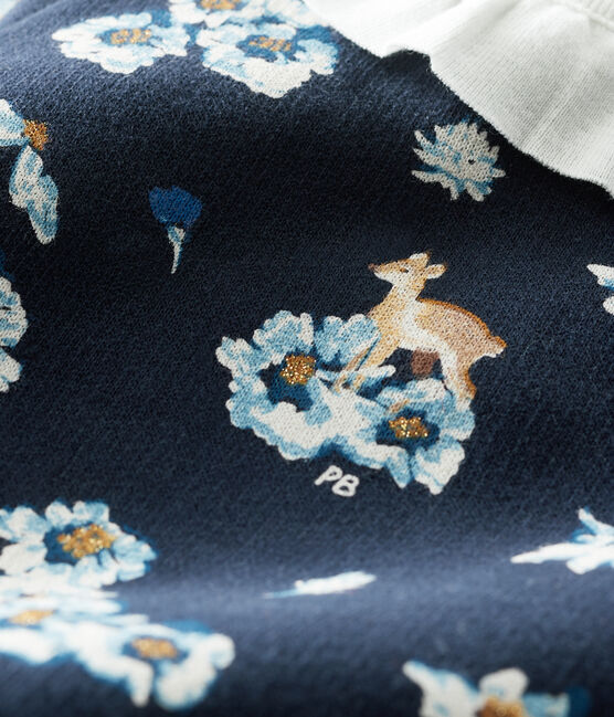 Vestido de manga larga estampado de bebé niña azul SMOKING/blanco MULTICO