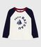 Camiseta infantil de algodón de manga larga colorblock azul MILK/ SOIR