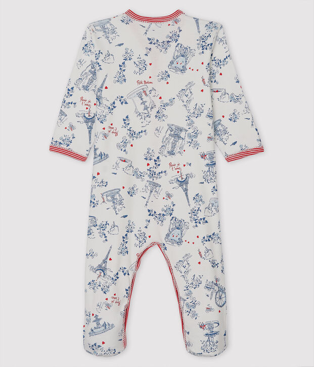 Pijama de punto para beb&eacute; blanco/multicolor