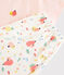 Pijama corto con estampado de frutas de verano de algodón ecológico de chica/mujer rosa FLEUR/blanco MULTICO