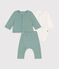Conjunto de 3 piezas de terciopelo para bebé verde PAUL