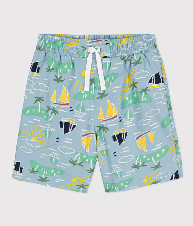 Ba&ntilde;ador reciclado estampado para ni&ntilde;o azul/multicolor